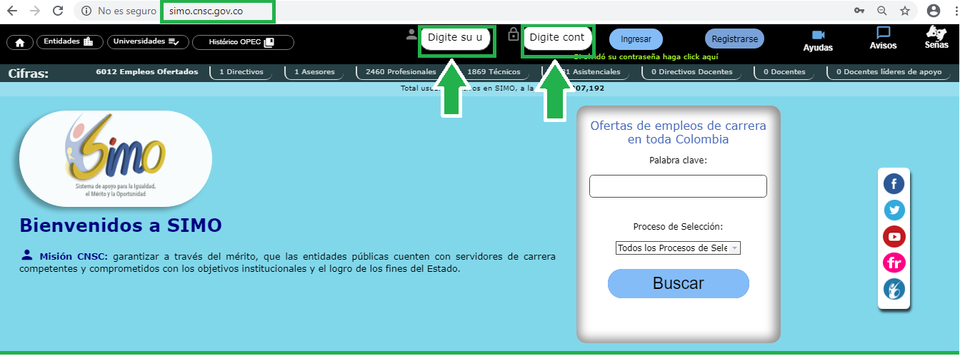 login_ciudadano en SIMO