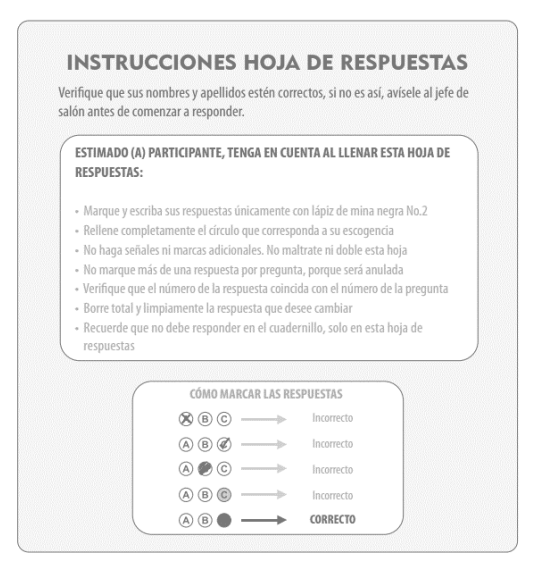 instrucciones hoja de respuestas