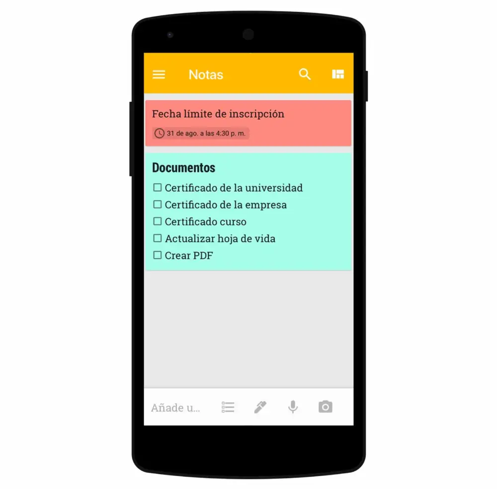 5 apps indispensables en un concurso público - Google Keep